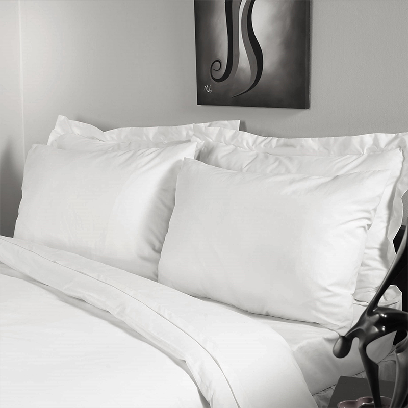 4PCS kolekcija hotelske posteljine pamučno bijela 350TC običan sateen