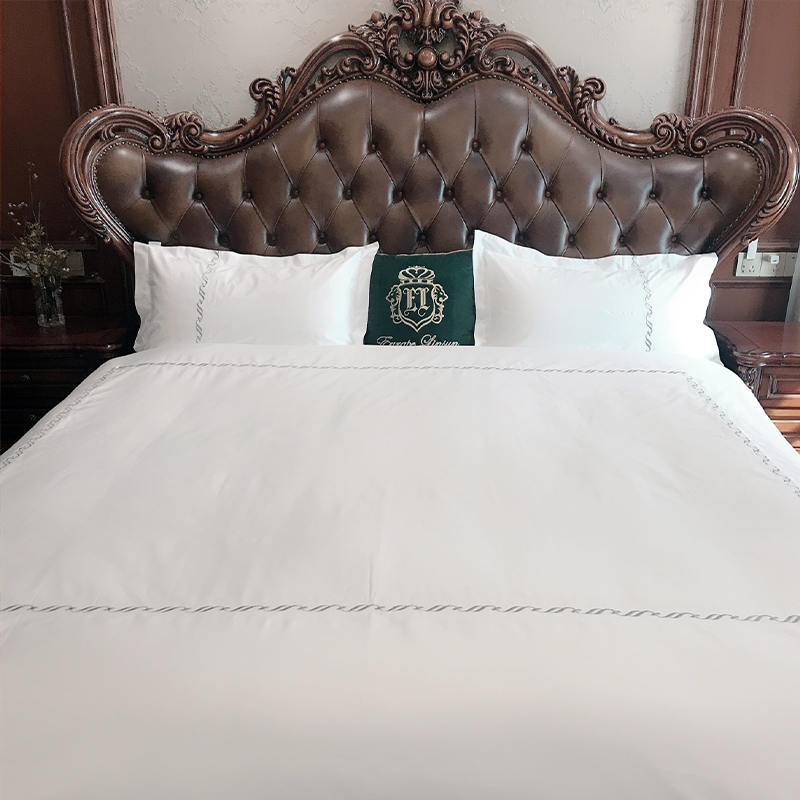 Hotelski vezeni posteljina set obična satenska tkanina čisti pamuk t300