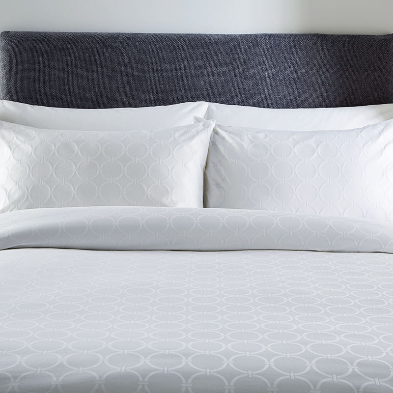 T250 Dugi odsutni pamučni bijeli kružni jacquard hotelske posteljine